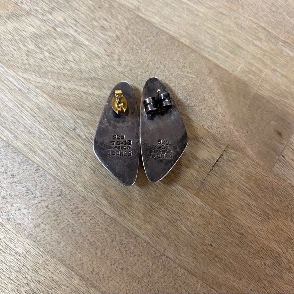 J. COMES Vintage Sterling Silver and Turquoise Studs - Picture 3 of 3
